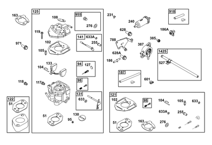 Carburetor And Fuel Supply Group Diagram and Parts List for 305442-0604-G1 200000 - 399999 Briggs and Stratton Engine